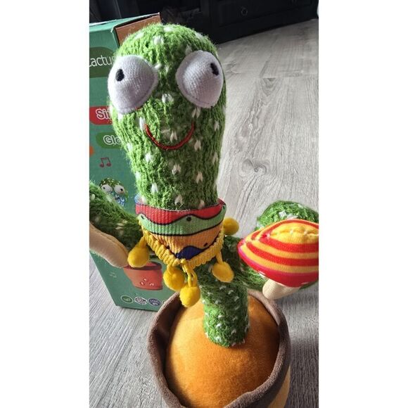 Dancing Cactus Plush Toy Lighted Electronic Recording Shake With Song Funny - Picture 10 of 16